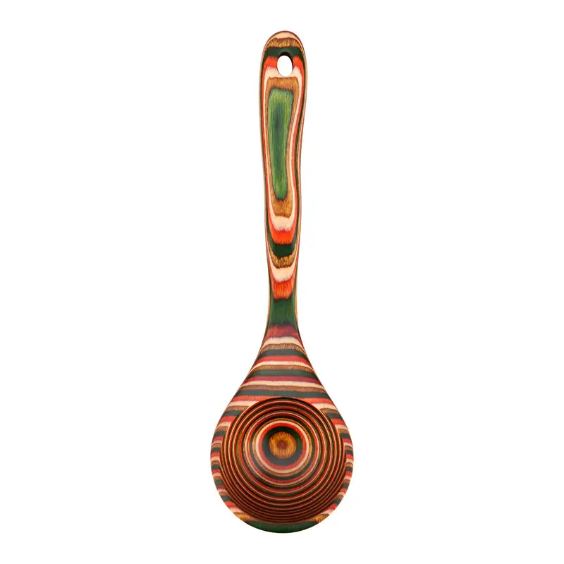 Wooden Soup Spoon,  1 Count Heat Resistant Colorful Kitchen Scoop, Thickened Wooden Kitchen Utensils, Household Cooking Utensils 0