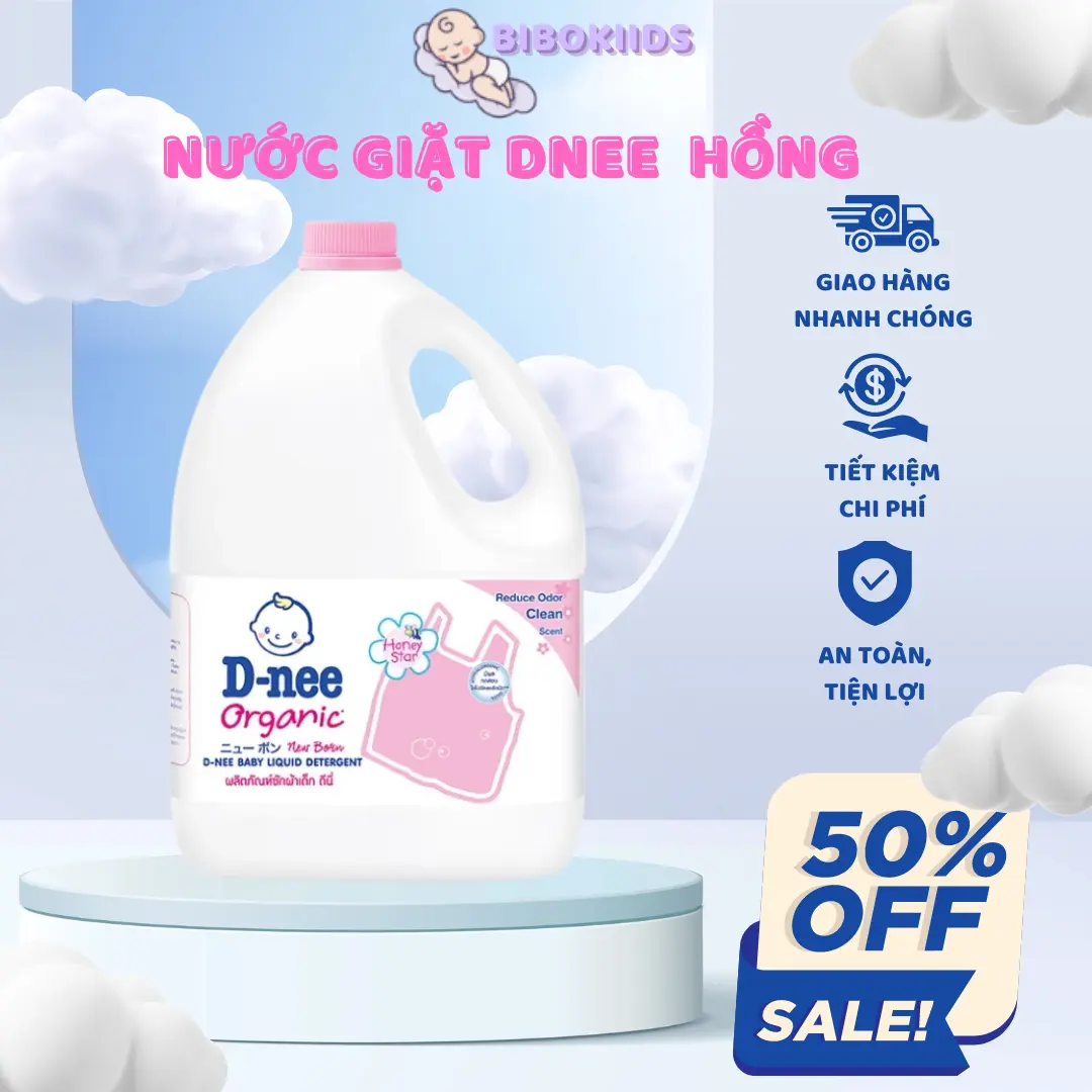 Nước giặt quần áo Dnee Thái Lan 3000ml cho bé -Công ty Đại Thịnh (màu Hồng)