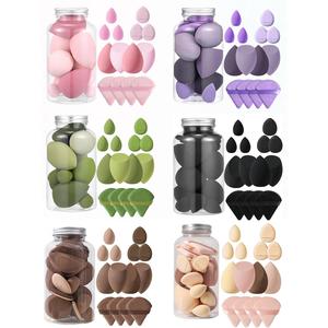 構造のスポンジ及び貯蔵の瓶セット、14 pcs/set柔らかい構造のスポンジ及び指の粉のパフ及び粉の瓶、女性のための専門の構造用具