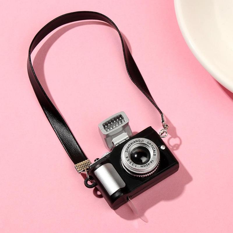 Máy Ảnh SLR Mini, Quà Tặng Đồ Chơi Trẻ Em, Có Màn Trập Và Đèn Lung Linh, Bao Gồm Thắt Lưng Màu Đen, Mô Hình Máy Ảnh Búp Bê Thu Nhỏ 5