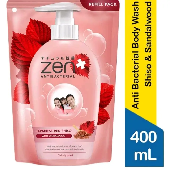 ZEN SABUN MANDI CAIR 450ML/400ML ANTIBAKTERIAL JAPANESE RED SHISO 1