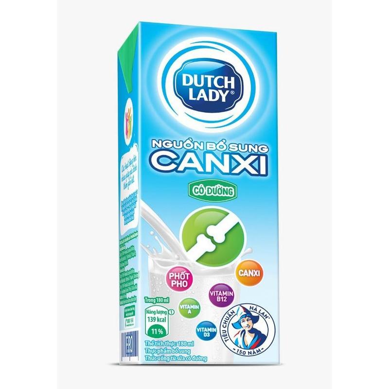1 Thùng 48 Hộp Sữa Tươi Tiệt Trùng Dutch Lady Cô Gái Hà Lan Có Đường Bổ Sung Canxi 48X180ml