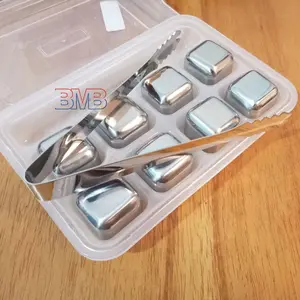 DELAPAN Es Batu dapat Capit Stainless Steel Ice Cube