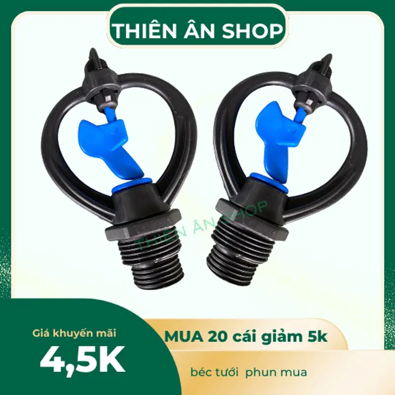 béc tưới cây phun mưa, béc thìa xoay 360 độ 2 ren kết nối 21,27mm nhưa chịu nắng mưa 5 năm FREE SHIP 3