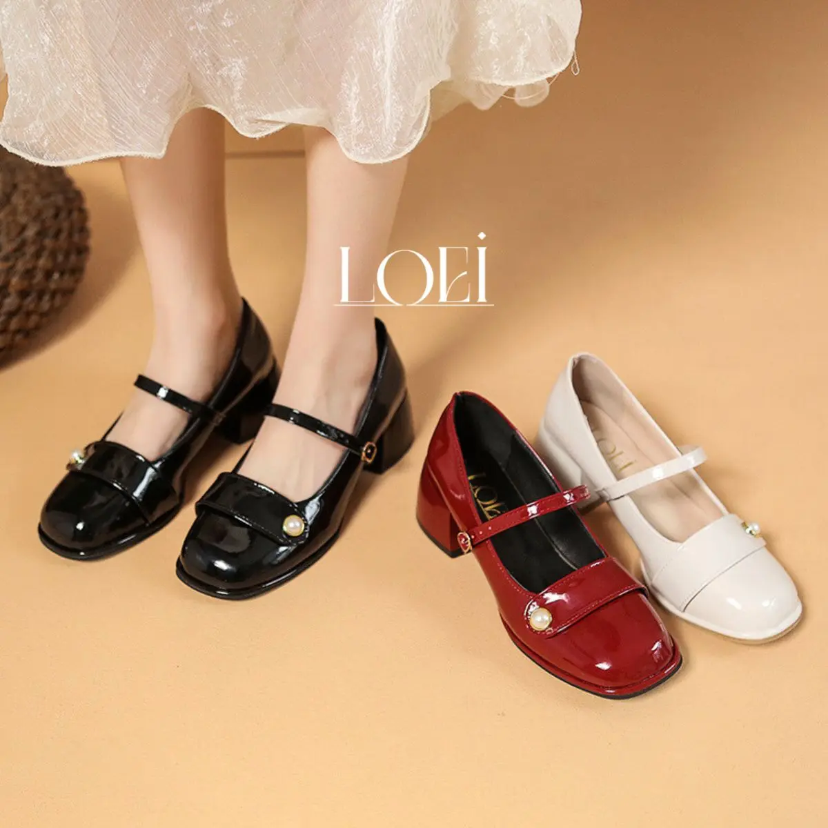 LOEI Quinn Sepatu Heels Tali Wanita Import Terkini 0023