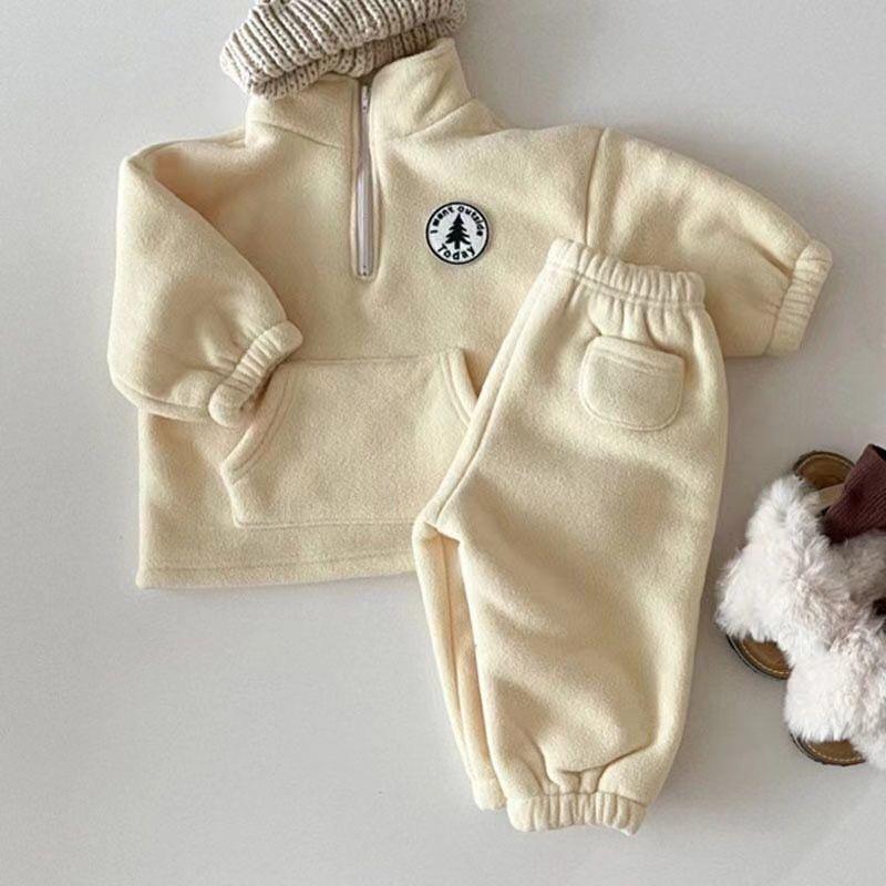 Product Introduction of Quần Áo Trẻ Em Trẻ Sơ Sinh Phong Cách Instagram Hàn Quốc, Lót Lông Cừu, Bộ Đồ Thời Trang Dày Dặn, Áo Len Cao Cổ Cho Mùa Thu Và Mùa Đông Của Trẻ Em, Quần Hai Mảnh 5