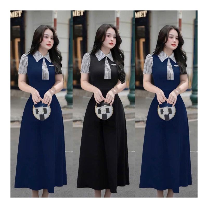 Đầm váy thiết kế LYLY N034 dành cho nữ thiết kế dáng tiểu thư tay ngắn thời trang phù hợp đi làm chơi đi dự tiệc có đủ size váy nữ S_M_L_XL_XXL Women Dress.