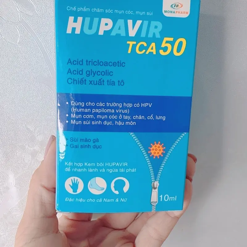 ( che tên sp) Dung dịch chấm Hupavir TCA 50 -hỗ trợ gai sd Nữ ,hạt ngọc nam giới Nam -lọ 10ml 1