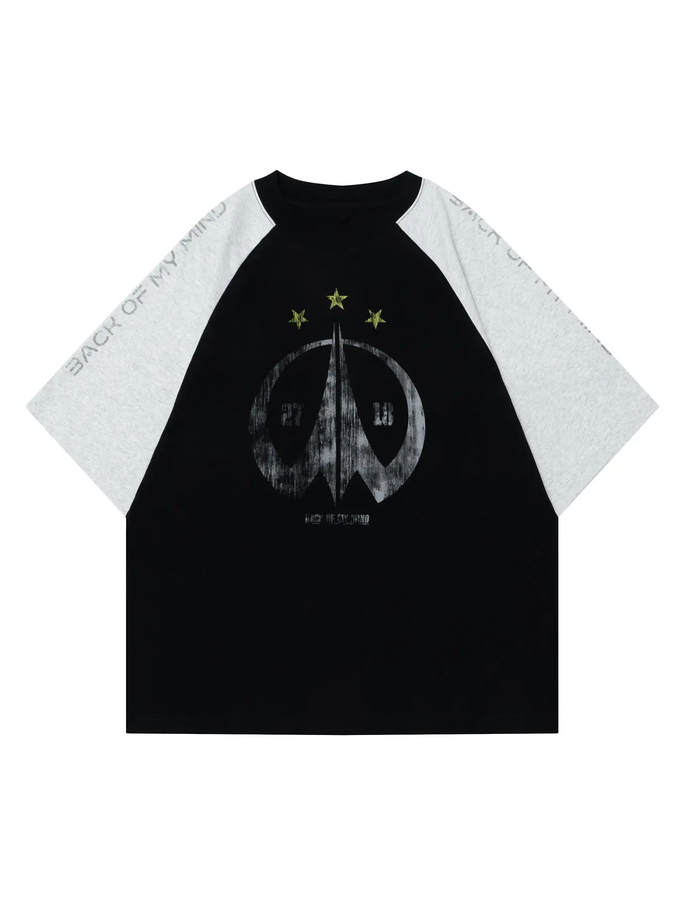 Unisex Men's Colorblock Letter & Patchwork Print Short Sleeve Tee, Loose Casual Fashion Round Neck T-shirt for Daily Wear, Men's Top for All Seasons, Tropical
