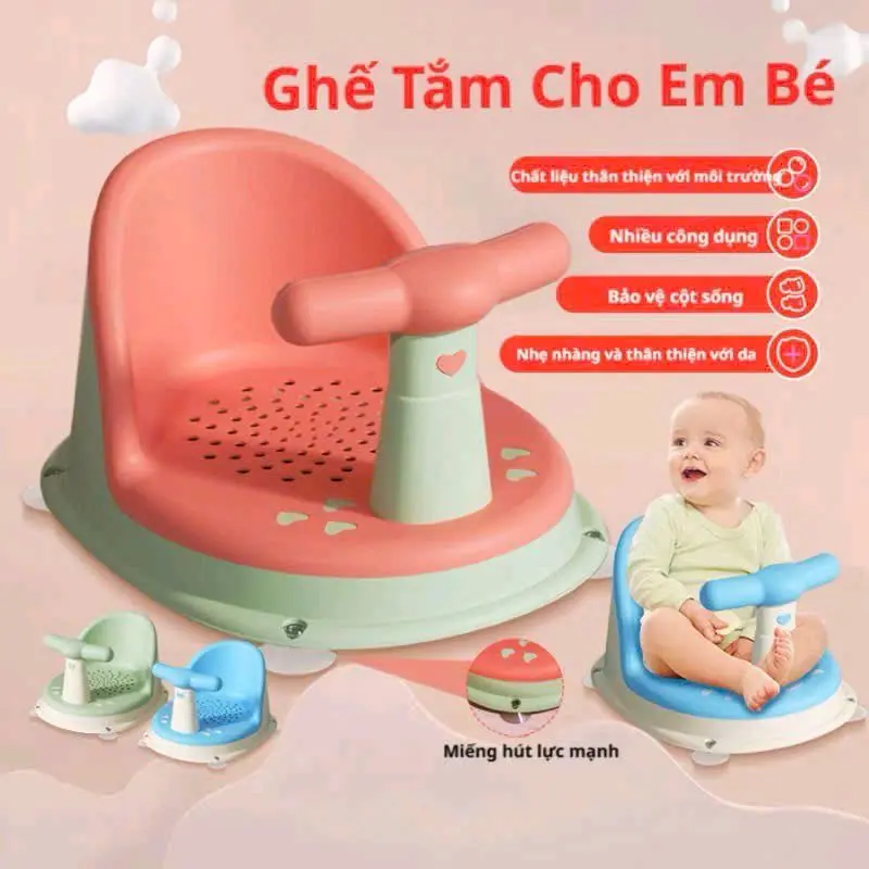 ️Ghế Tắm Ngồi Chống Trơn Trượt Cho Bé, Ghế Tập Ngồi Cho Bé Tiện Lợi, Ghế Trẻ Em Đa Năng Giúp Chăm Trẻ Dễ Dàng  ĐẶC ĐIỂM NỔI BẬT: - Chất liệu: Nhựa PP an toàn cho bé, không chưa BPA - Các bộ phận chính: Đệm ngồi có lỗ thoáng thoát nước mềm mại, Tay cầm