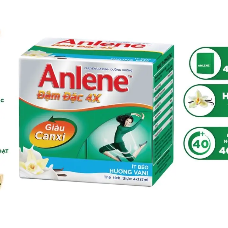 Anlene đậm đặt 4x - Dành cho người lớn bổ sung canxi (Thùng 48 hộp 125ml)