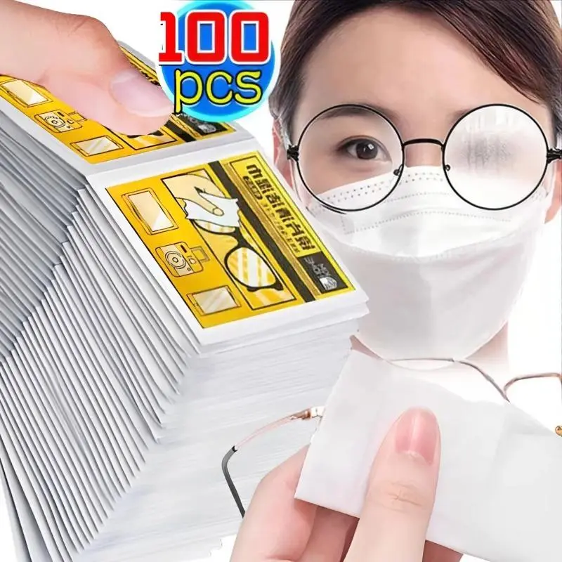 40/50/100pcs Disposable Cleaning Cloth Glasses Cleaner Cleaning Cloth for Glasses Cloth Multifunctional Len Phone Screen Cleaning Wipes