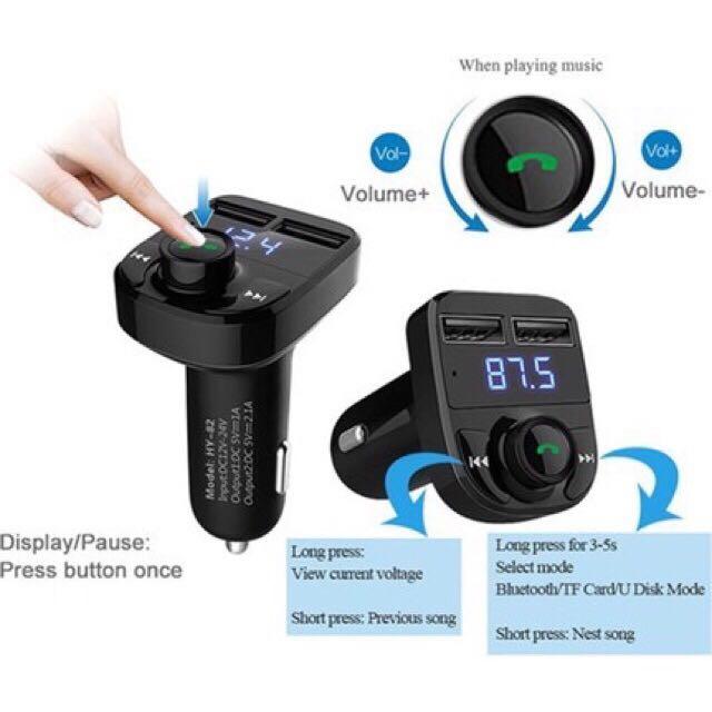 Bluetooth บลูทูธในรถยนต์+ ที่ชาร์จไฟมือถือ รับสัญญาณบลูทูธ Car 5