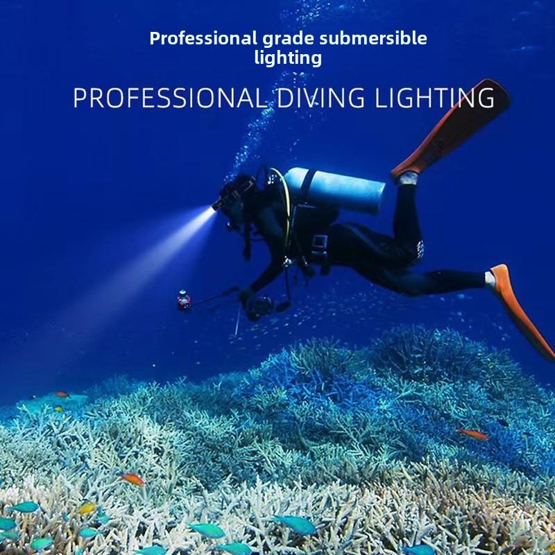 Product Introduction of New cross-border strong light diving headlight outdoor head mounted headlight long range high-power LED waterproof headlight 12