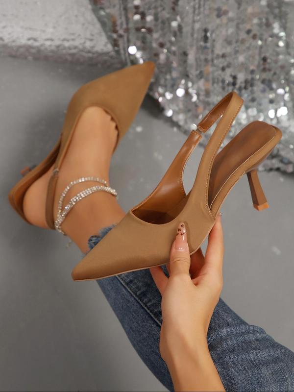 Women's Elegant Solid Color Comfortable  High Heel Sandals, Fashionable Pointed Toe Sandals for Party, Daily Clothing Decor for Women & Girls, Walking Shoes 4
