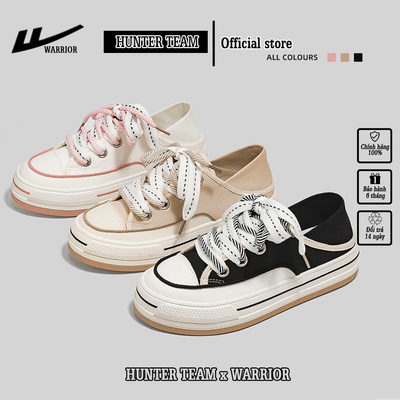 Giày nữ đạp gót chính hãng Warrior kiểu dáng basic, trẻ trung - W020DEN/W020KEM