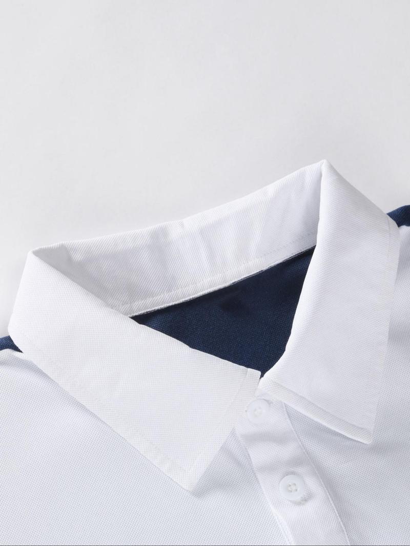Product Introduction of Men's Horse Print Contrast Collar Polo Shirt, Regular Fit Casual Short Sleeve Top for Summer, Fashion Men's Clothes for Daily Wear, Tropical 6