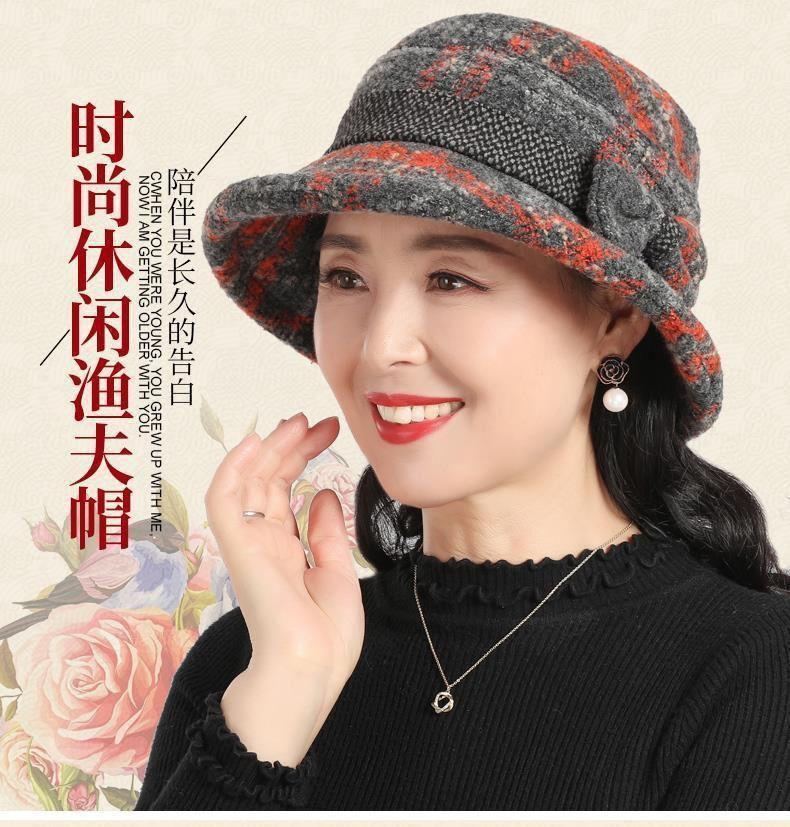 Product Introduction of Mũ Nữ Trung Người Già Và Cao Tuổi, Bộ Sưu Tập Thu Đông, Mũ Len Cho Mẹ, Bà Và Ông Già, Mũ Ngư Dân Ấm Áp, Mũ Độn Bông, Năm 2024 1