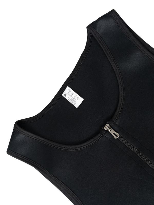 Men's Neoprene Sauna Sweat Vest, Slimming Weight Loss Workout Tops, Sleeveless Front Zipper Fitness Tank Tops, Waist Trainer Shaper, Men's Shapewear 5