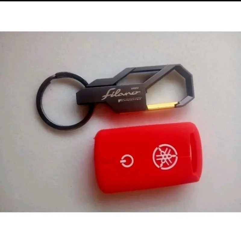 Paket Gantungan Kunci Logo Grand Filano Plus Sarung Silicon Remote Keyless Logo Yamaha 3