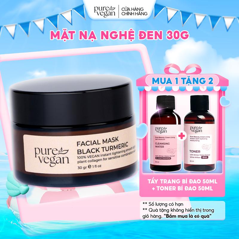 [Mua 1 Tặng 2] Mặt Nạ Thuần Chay Pure Vegan Giúp Sáng Da Làm Dịu Da Kiểm Soát Dầu Nhờn Sáng Da - 30gr