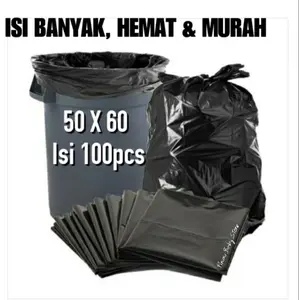 kantong sampah 50x60 isi 100pcs Plastik Packing Trash bag Grabage bag Ekonomis Tebal Tidak Bau