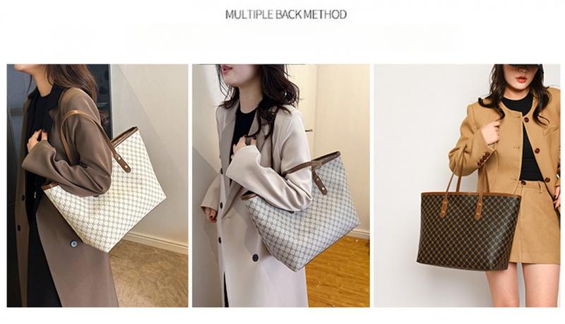 Product Introduction of Túi xách nữ, túi Messenger dung tích lớn, làm bằng chất liệu PU, thích hợp để mua sắm, có sẵn trong các tùy chọn màu cà phê, trắng và kaki. 5