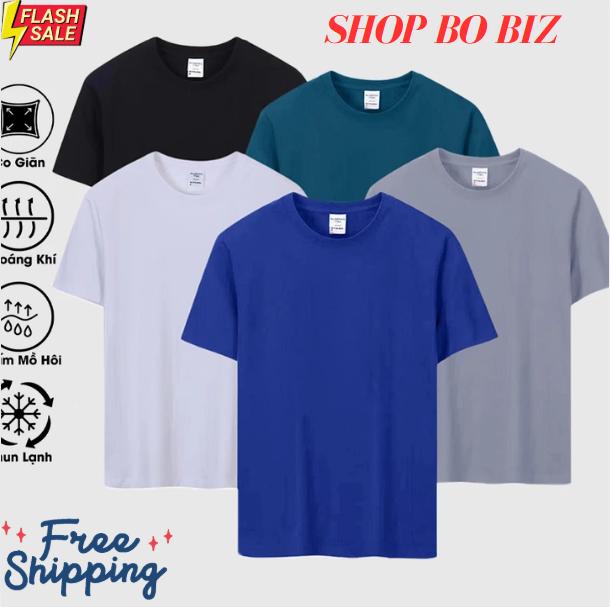 Combo top 5 Áo cộc tay thun trơn cổ tròn vải  cotton thun lạnh co giãn, áo thun basic nam sport --áo  mu-aoretro Menswear Nhung - ACT05