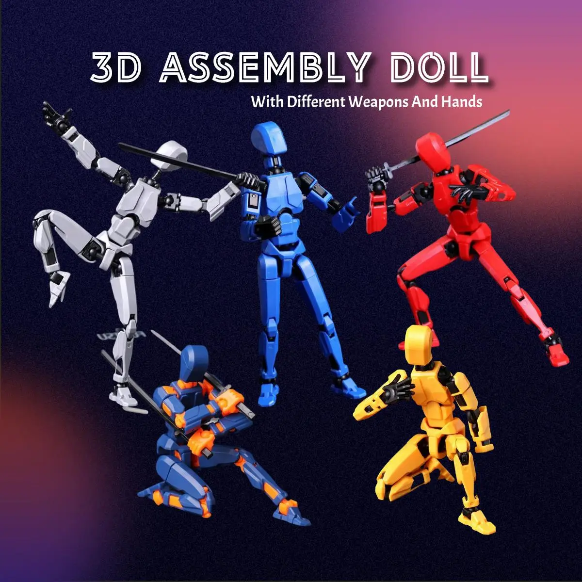 Flexible 13-Joint Action Figure - Stress Relief Toy, 3D Printed Full Body Dummy, Perfect Birthday or Holiday Gift