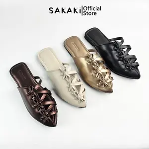 SAKAKI Lova - Bow Mules Sandal Mules Wanita Pita Kekinian | Sandal Slip On Elegan Nyaman