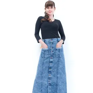 ROK A SPAN JEANS RAWIS KANCING STRETCH KEAN 12,5oz  Denim  Wanita  Nyaman  Tebal
