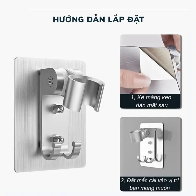 Vòi Hoa Sen, Vòi Nhà Tắm Tăng Áp Lực Nước Chất Liệu Mạ Inox Chống Gỉ Tay Cầm Đen Nhám 4 Chế Độ Xả Nước Dây 1,5m 8
