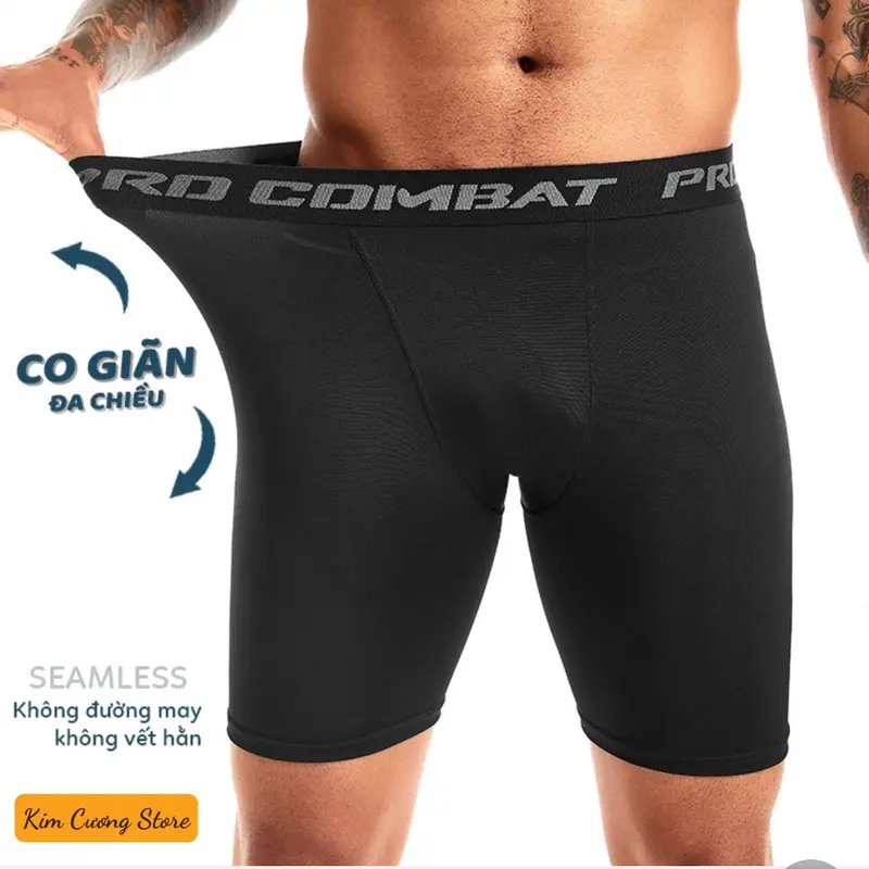 Quần giữ nhiệt nam legging combat pro quần bó cơ đá bóng tập gym cầu lông chạy bộ Sport quần  giữ nhiệt quần legging thể thao 4