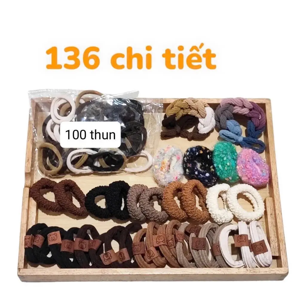 Combo thun cột tóc 50/131/136/156 chi tiết tiện lợi cho bạn gái - Chun