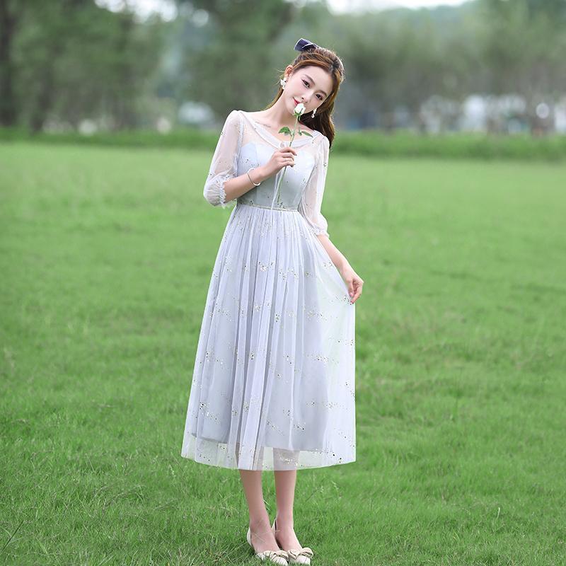 Product Introduction of Bridesmaid Dress Dress Women's New Niche High-Grade Wedding Sisters Group Dress Slim 5