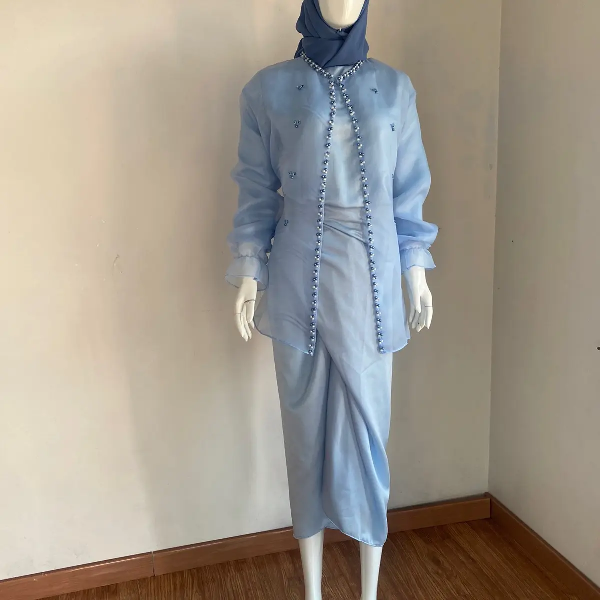 Set lilit outer Organza Carissa, oneset kondangan wanita