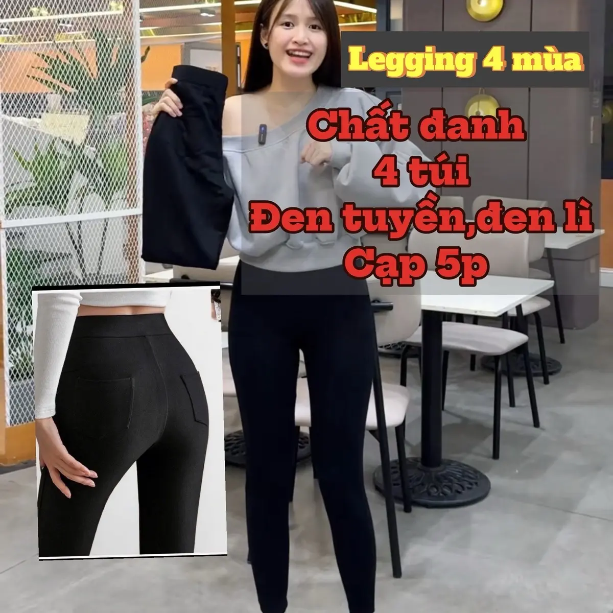 Quần Legging chất THUN COTON nữ _(4 túi ) cạp cao 4p ,đanh,dai ,dày ,mát , mịn, dễ phối đồ Cotton Women