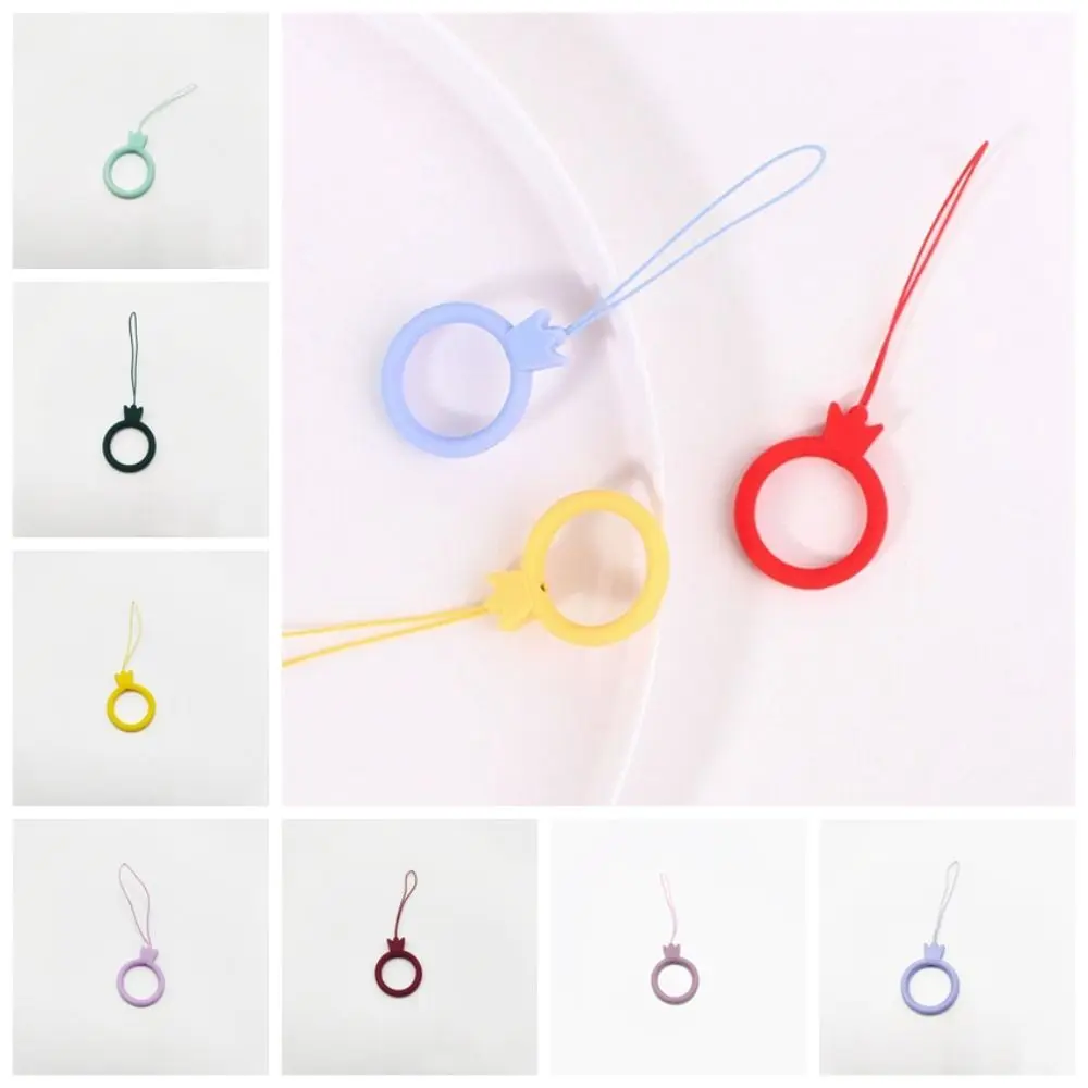 Mobile Phone Lanyards Crown Crown Silicone Lanyard Multicolor Silicone Crown Silicone Ring Straps Anti-Lost Elastic U Disk Hanging