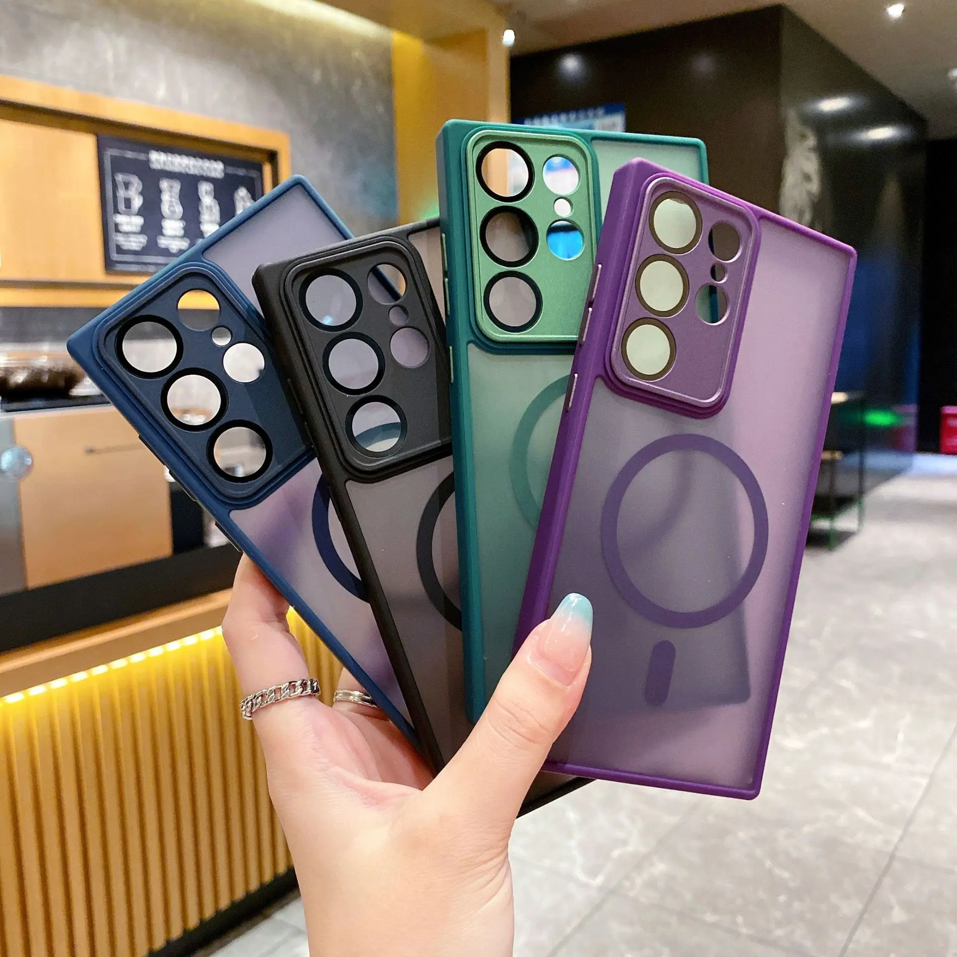 Skin magnet for Samsung s24ultra mobile phone case Yakun MagSafe acrylic s23plus precision 22 Cellphone Cover Accessories Protector Handheld Protection Protective Casing Screen Protector Smartphone Shockproof Devices