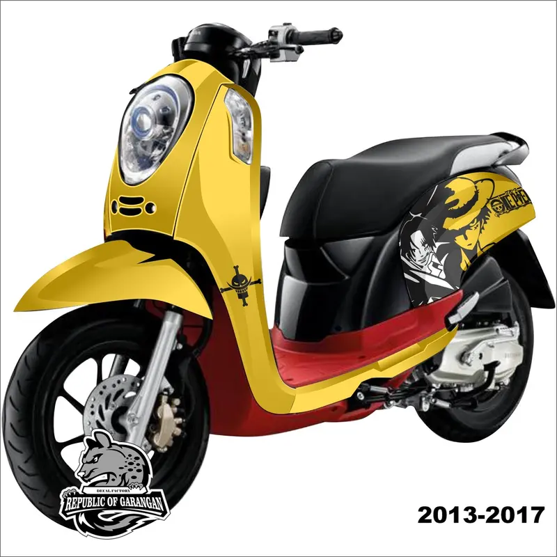 Decal stiker sticker motor New Scoopy / scoopy fi 2010-2022 full body costum sticker luffy one-piece Motorcycle 2