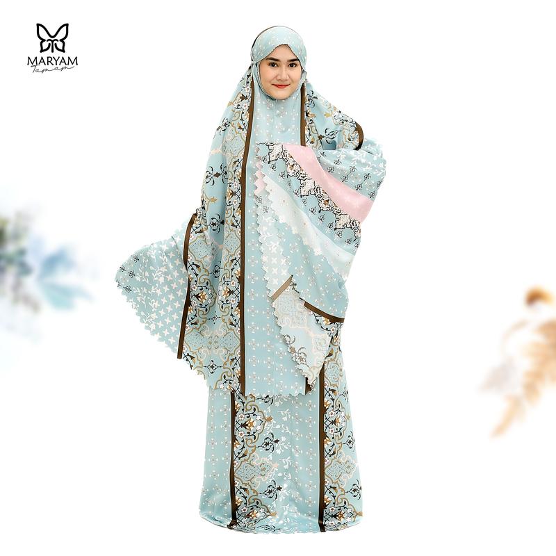FREE SEJADAH > MTP 06 - Mukena Dewasa Daily 2in1 Ghania Series | Mukena Premium 2 in 1 Luxury Jumbo | Mukena Mewah + Tas Mewah Atasan Bawahan Motif  Muslim  Cantik  Lembut  Tebal Panjang Silk Traveling Tanggung Variasi Maxmara 5