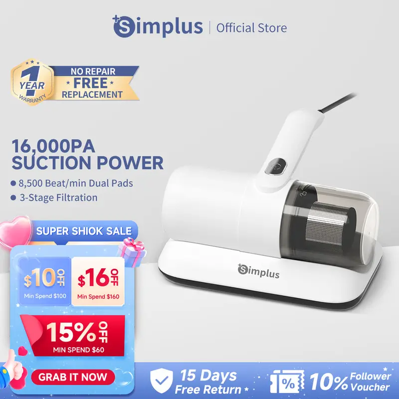 Simplus 14000pa Dust Mite Remover Mite Removal High Frequenc - TikTok ...