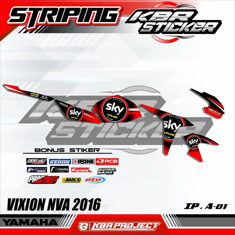 Sticker Striping VIXION ADVANCE/VIXION NVA 2016 - Sticker Striping semi full Motor YAMAHA VIXION NVA 2016 (COD) IP A-01 1