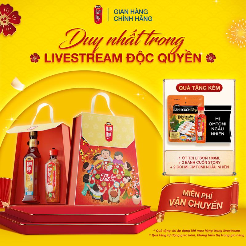 Combo Nam Ngư (1 chai Nước Mắm Nam Ngư cao cấp 500ml + 1 chai Nước Chấm Nam Ngư ớt tỏi Lý Sơn 300ml)