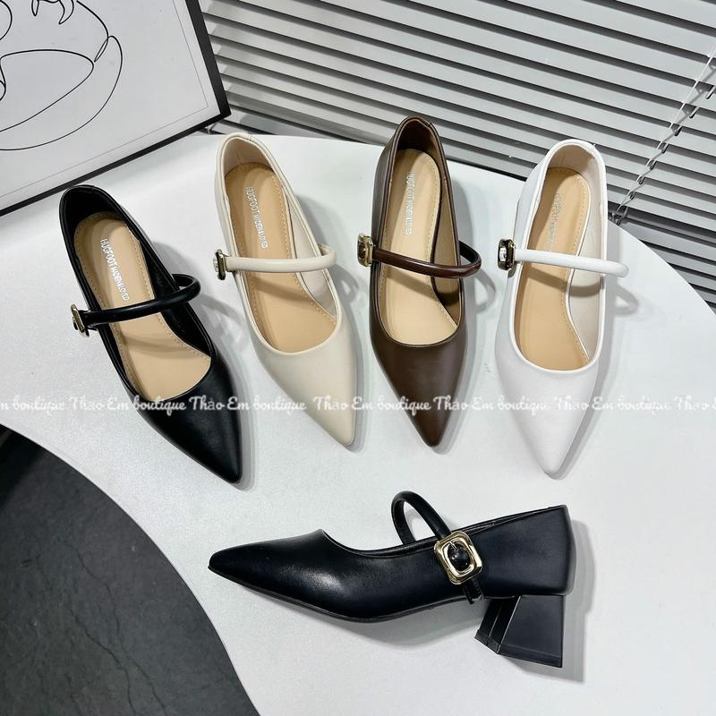 Giày búp bê nữ 5p mũi nhọn da mềm ( mã GCN88)
