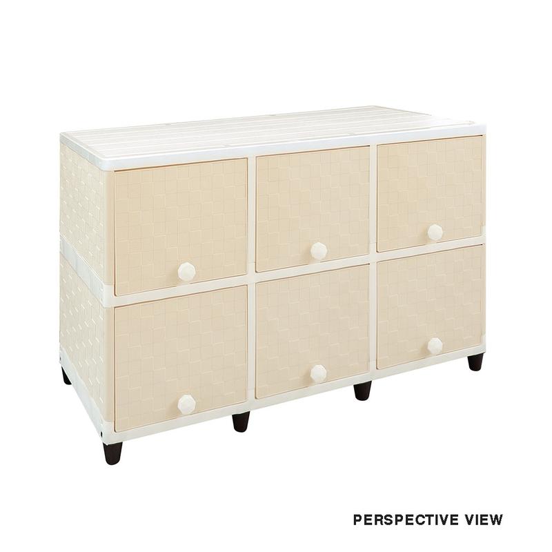 CLUB Triple Flip Cabinet Susun 2 - Lemari Plastik Pintu Geser - Lemari Laci Plastik Minimalis - Lemari Penyimpanan Serbaguna - Laci Penyimpanan Serbaguna - Lemari Plastik Multifungsi - Lemari Laci Plastik Club Furniture 5