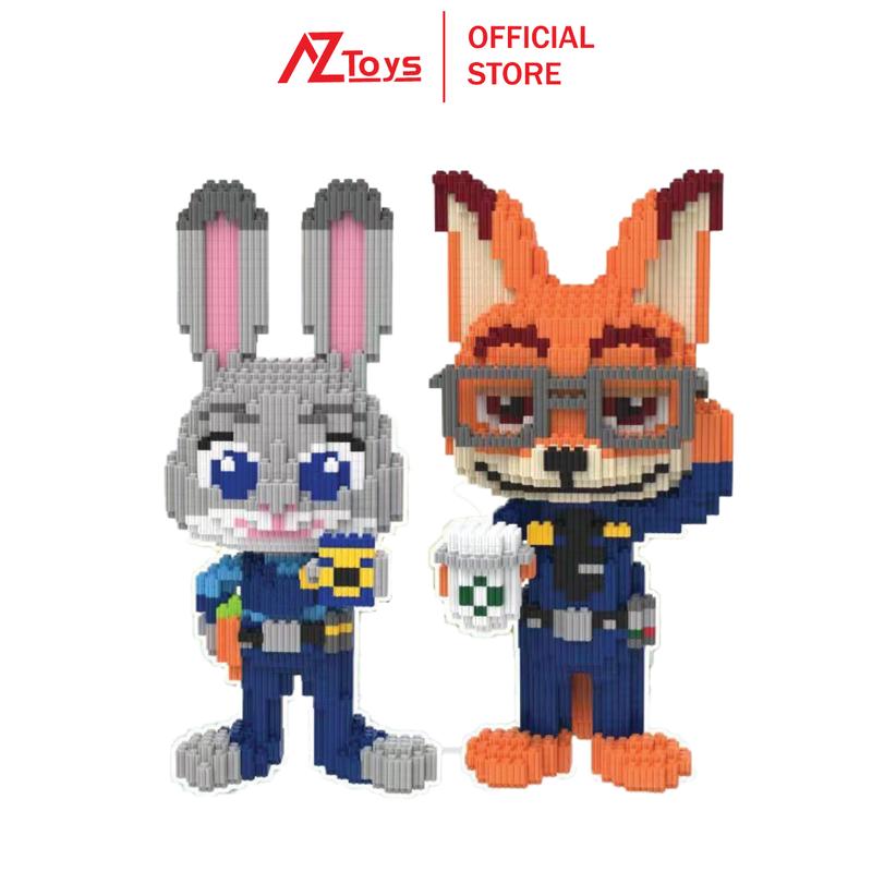 Đồ Chơi mô hình lắp ráp 3D AZtoys Thỏ Judy & Cáo Nick, siêu to khổng lồ 35cm ,Đồ chơi phát triển trí tuệ bằng nhựa an toàn PP cao cấp