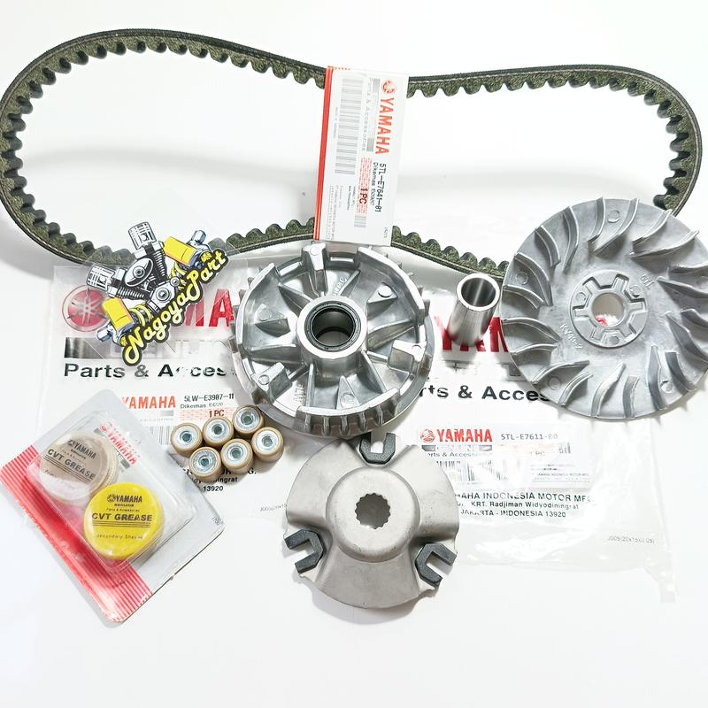 Paket Cvt Van Belt + Rumah Roller Assy Set + Kipas Roller Mio Sporty Mio Smile Mio Soul 5TL Motorcycle 6