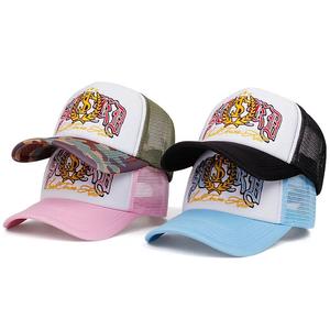 Topi Besbol Lencana Huruf Bersulam, Gaya Popular Amerika, Untuk Lelaki dan Wanita, Jaringan Teduhan Matahari dan Bernafas, Gaya Hip-Hop Personaliti, Topi Pemandu Lori