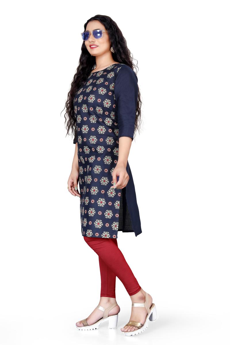 Product Introduction of New Arrival Daily Wear Printed Cotton Trending Kurti For Women's 19